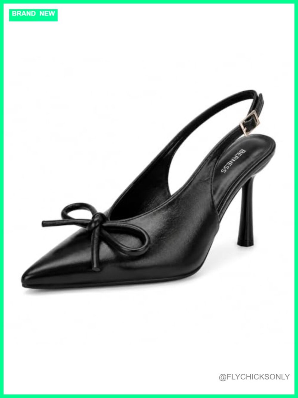 Pointed Toe Slingback Stiletto Pumps Faux Leather Dress Heels